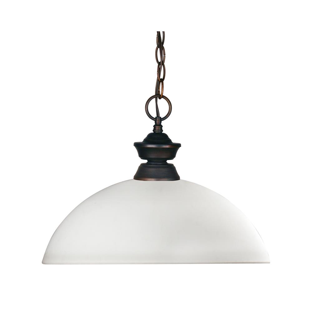 Z-Lite 100701OB-DMO14 1 Light Pendant in Olde Bronze with a Matte Opal Shade